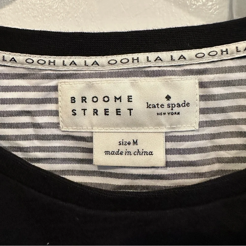 Kate‎ Spade Women’s M Broome Street Black and White Striped Short Sleeve Top